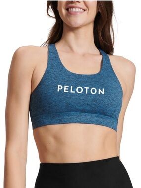 Peloton Heathered Blue Sports Bra size medium trending workout Pilates gym